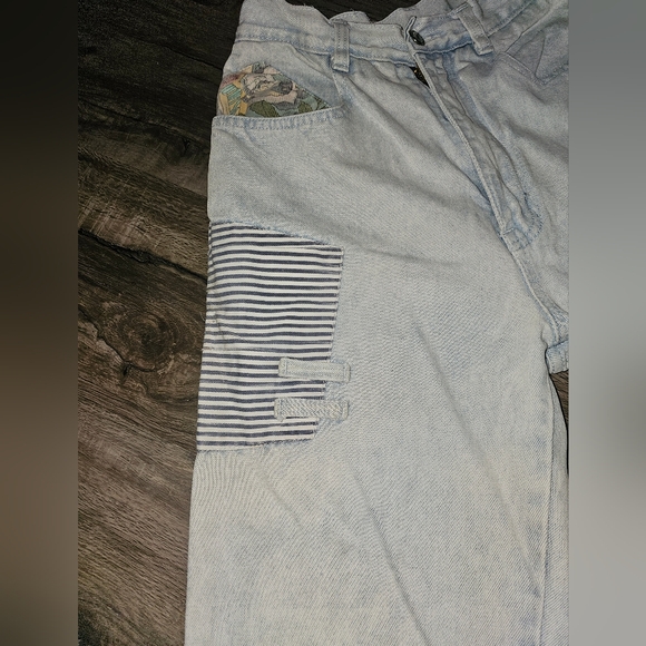 Vintage 80s Everblue patchwork Jeans Size 9/10 - Picture 5 of 16